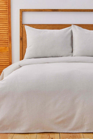 Janie Coffee with Milk Double Bedspread Set - Swordslife