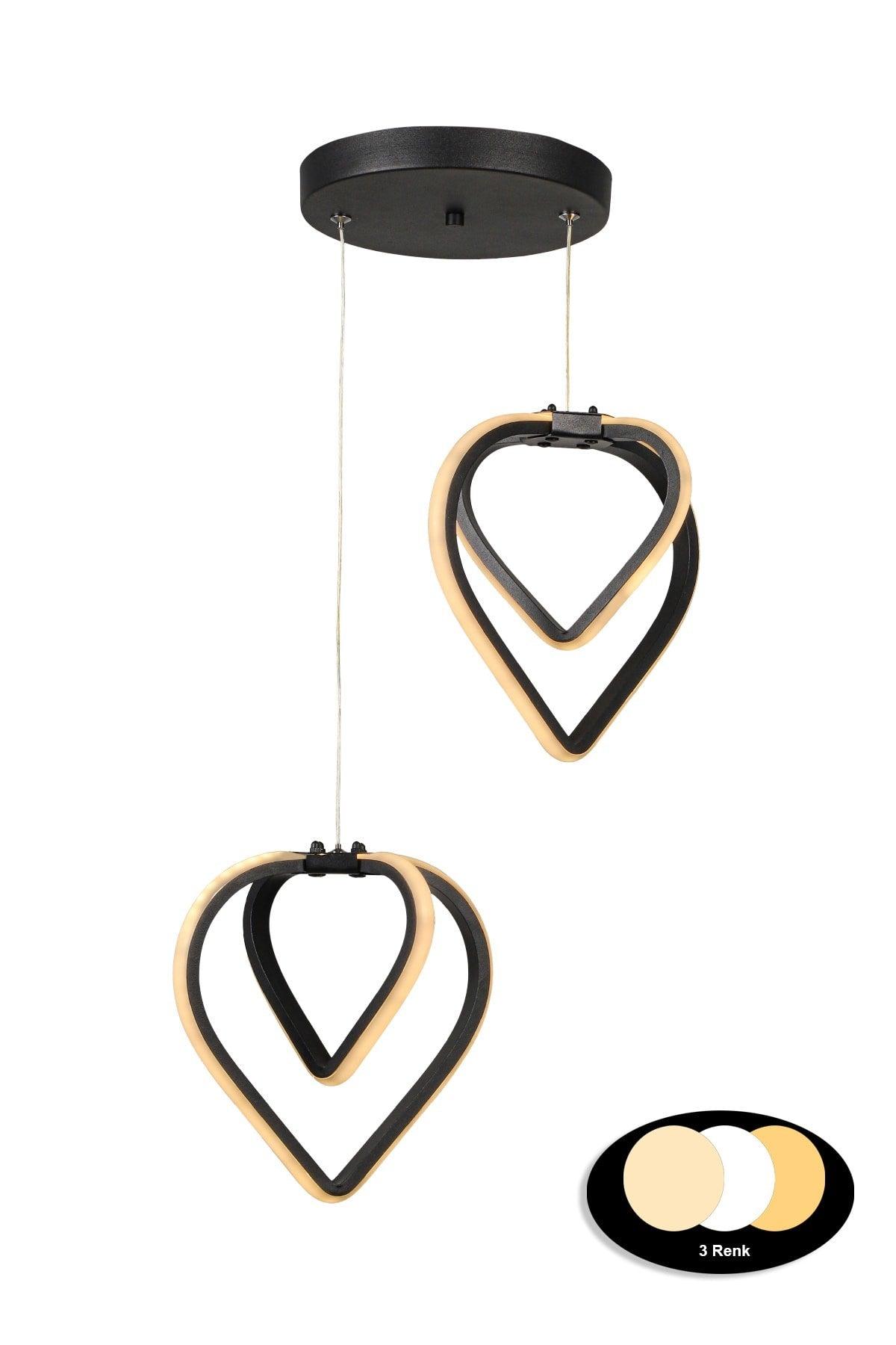 Sevinç 3 Color Led 2nd Chandelier Black - Swordslife