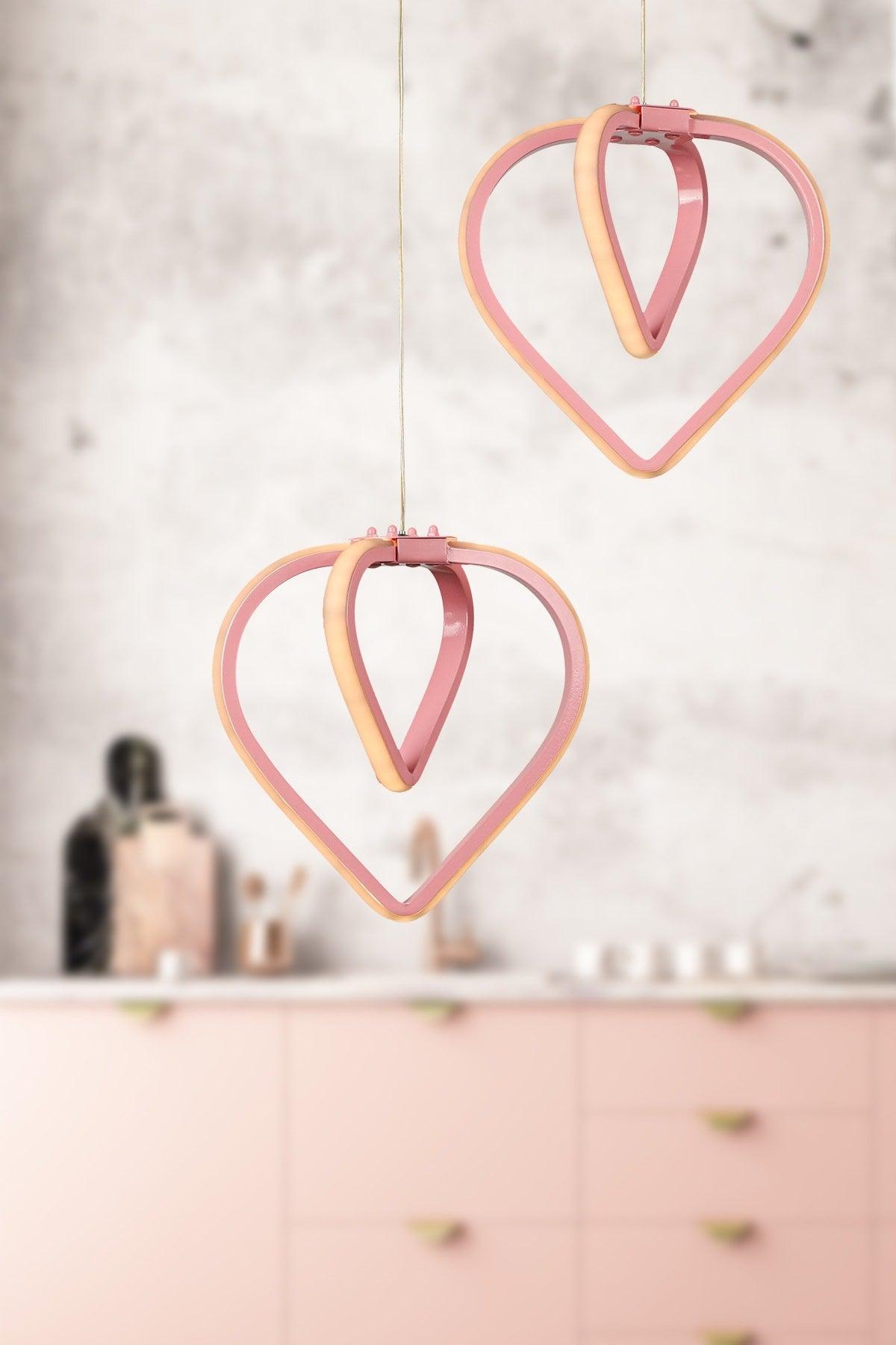 Sevinç 3 Color Led 2nd Chandelier Pink - Swordslife