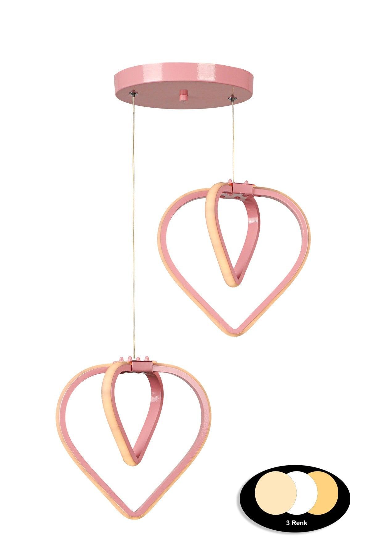 Sevinç 3 Color Led 2nd Chandelier Pink - Swordslife