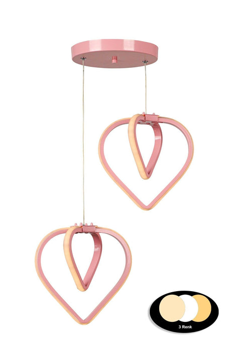 Sevinç 3 Color Led 2nd Chandelier Pink - Swordslife
