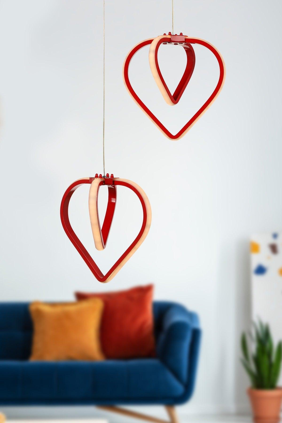 Sevinç 3 Color Led 2nd Chandelier Red - Swordslife