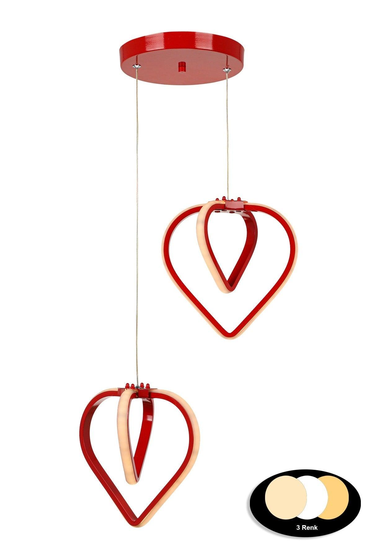 Sevinç 3 Color Led 2nd Chandelier Red - Swordslife