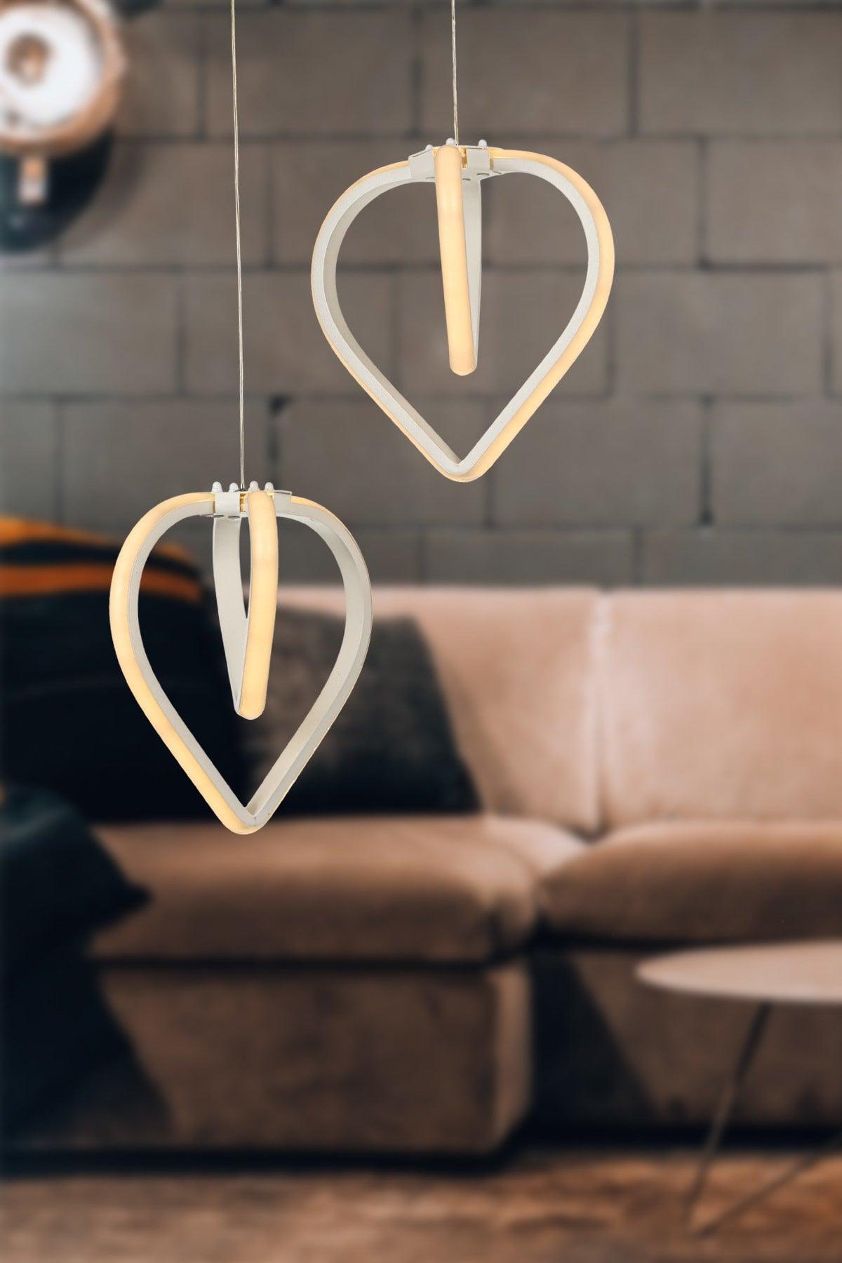Sevinç 3 Color Led 2nd Chandelier White - Swordslife