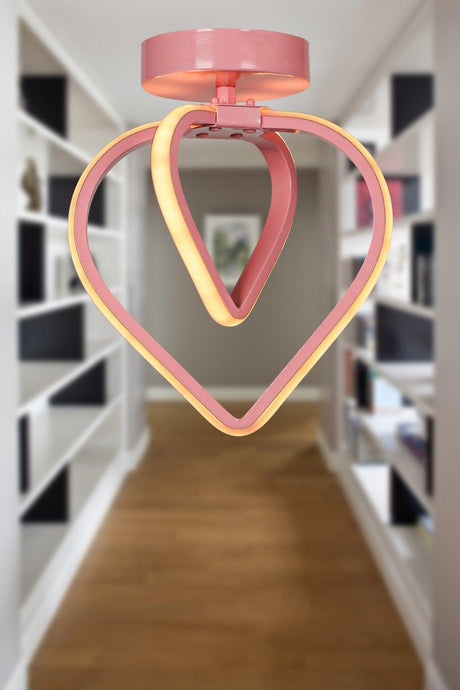Sevinç 3 Color Led Ceiling Mount Single Chandelier Pink - Swordslife