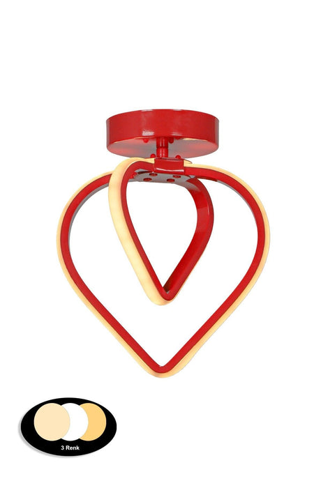 Sevinç 3 Color Led Ceiling Mount Single Chandelier Red - Swordslife