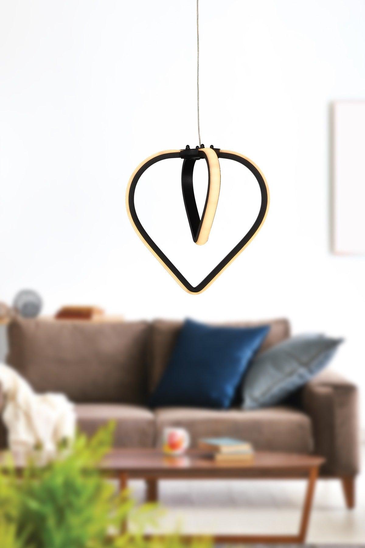 Sevinç 3 Color Led Single Chandelier Black - Swordslife