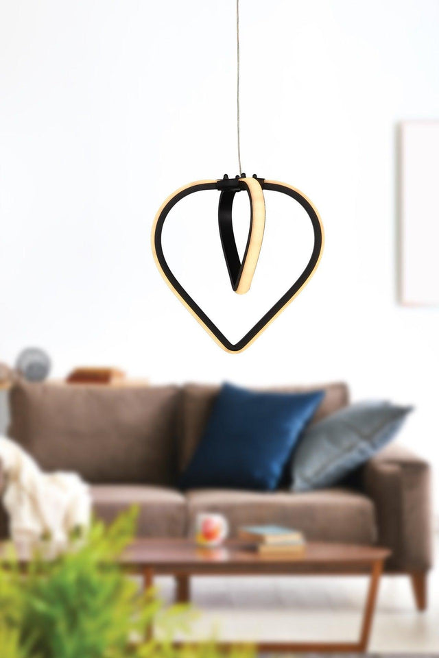 Sevinç 3 Color Led Single Chandelier Black - Swordslife