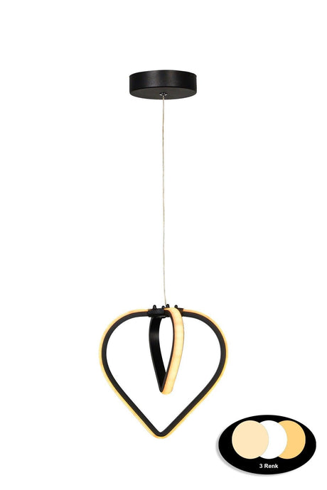 Sevinç 3 Color Led Single Chandelier Black - Swordslife