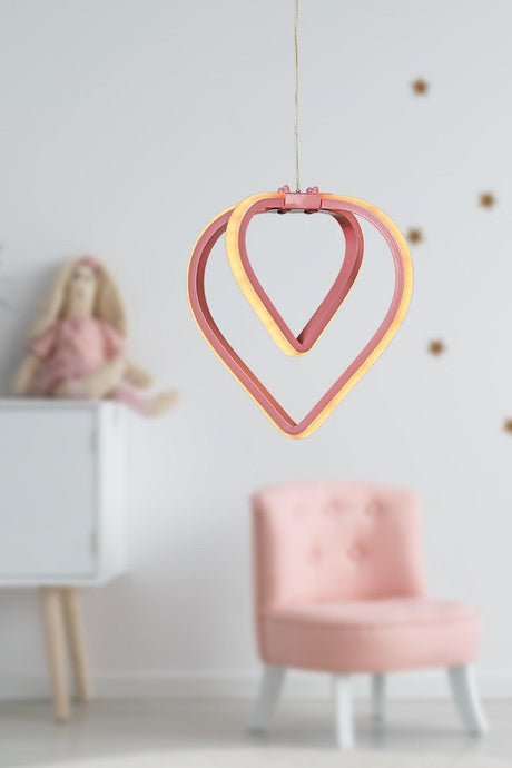 Sevinç 3 Color Led Single Chandelier Pink - Swordslife