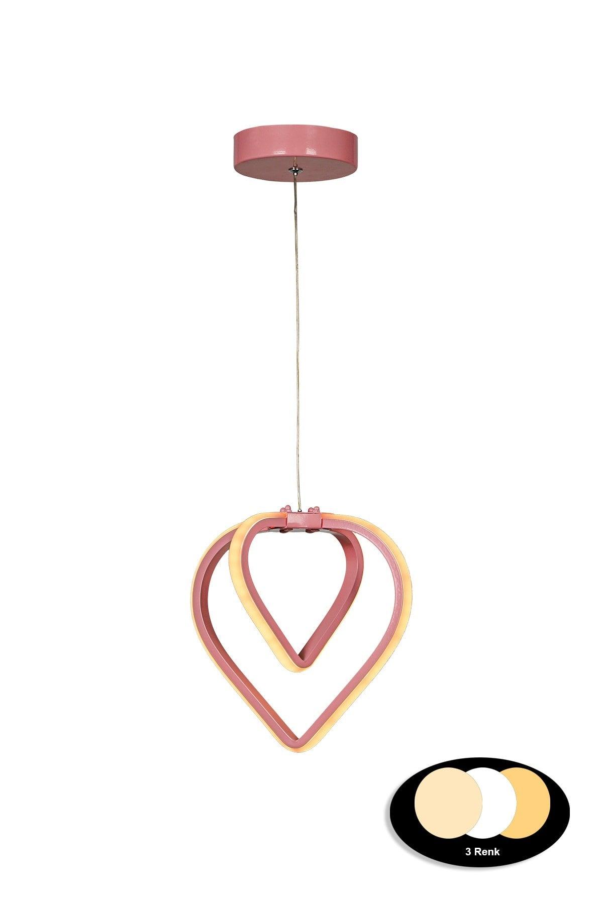 Sevinç 3 Color Led Single Chandelier Pink - Swordslife