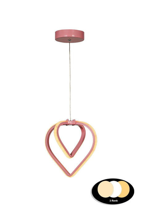 Sevinç 3 Color Led Single Chandelier Pink - Swordslife