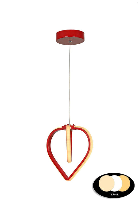 Sevinç 3 Color Led Single Chandelier Red - Swordslife