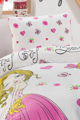 Junior Duvet Cover Set Single Beatiful Girl White - Swordslife