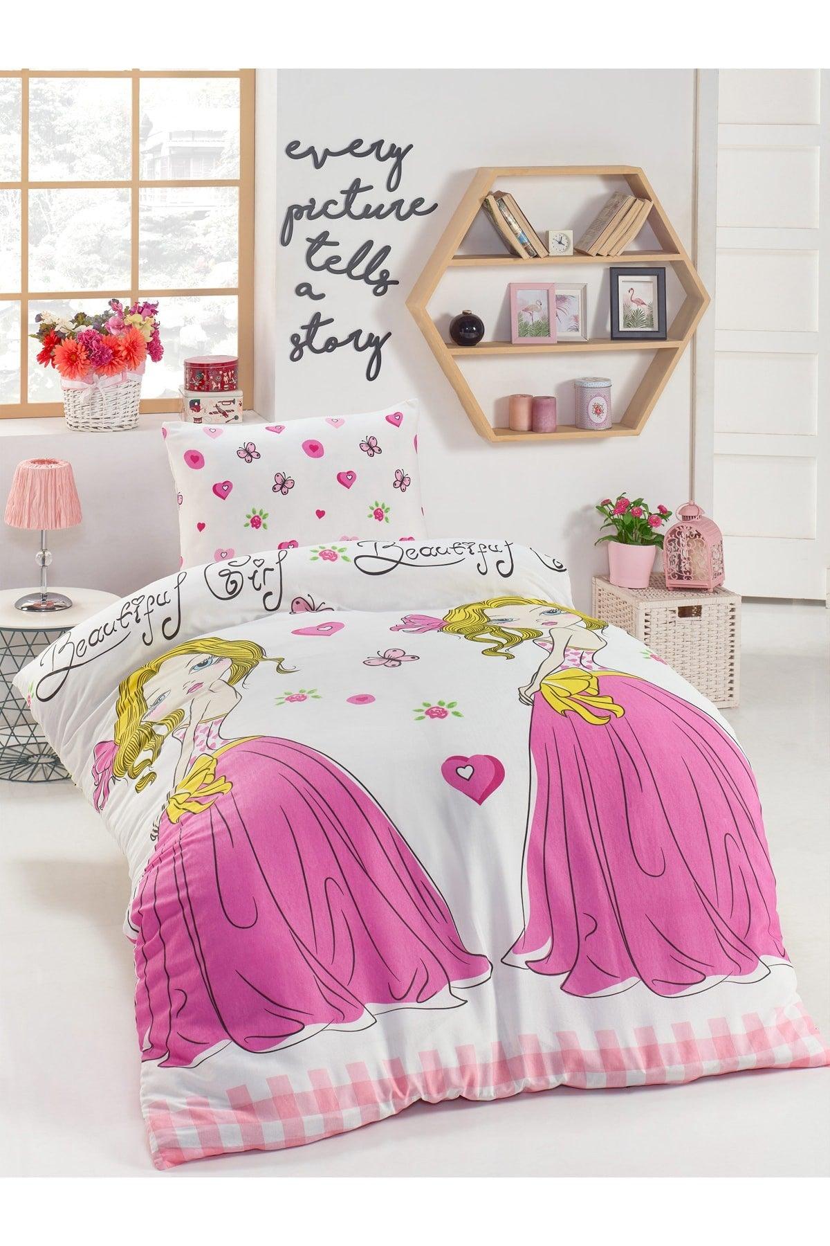 Junior Duvet Cover Set Single Beatiful Girl White - Swordslife