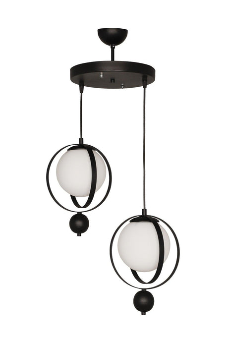 Jupiter 2.li Chandelier Black and White Glass - Swordslife