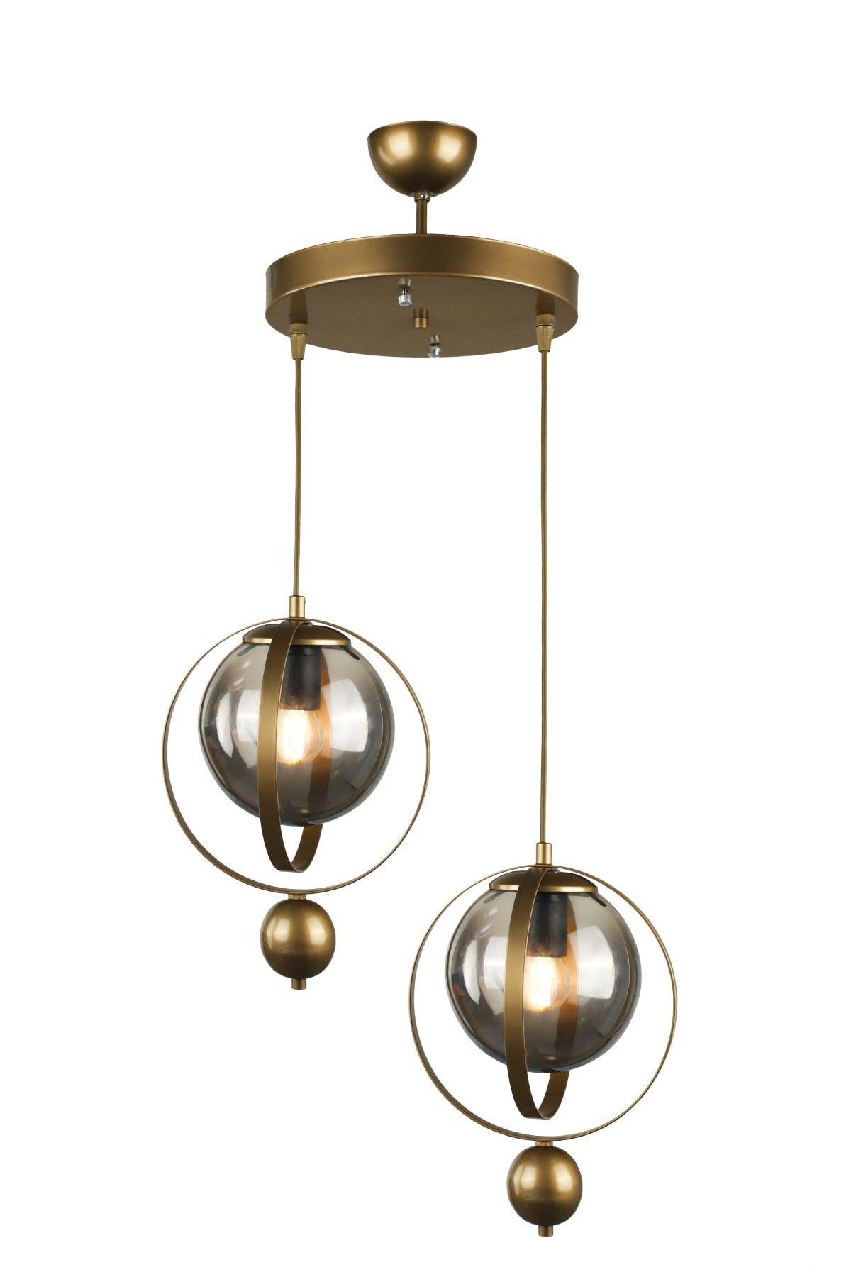 Jupiter 2.li Chandelier Tumbled Smoked Glass - Swordslife