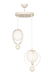 Jupiter 2.li Chandelier White White Glass - Swordslife