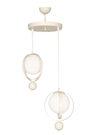 Jupiter 2.li Chandelier White White Glass - Swordslife