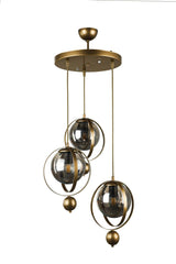 Jupiter 3rd Chandelier Tumbled Smoked Glass