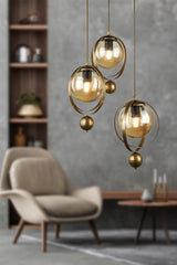 Jupiter 3rd Chandelier Tumbled Honey Glass - Swordslife