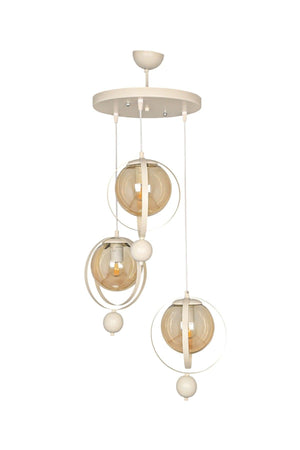 Jupiter 3rd Chandelier White Honey Glass