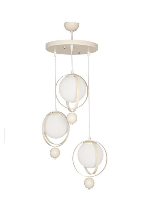 Jupiter 3rd Chandelier White White Glass - Swordslife