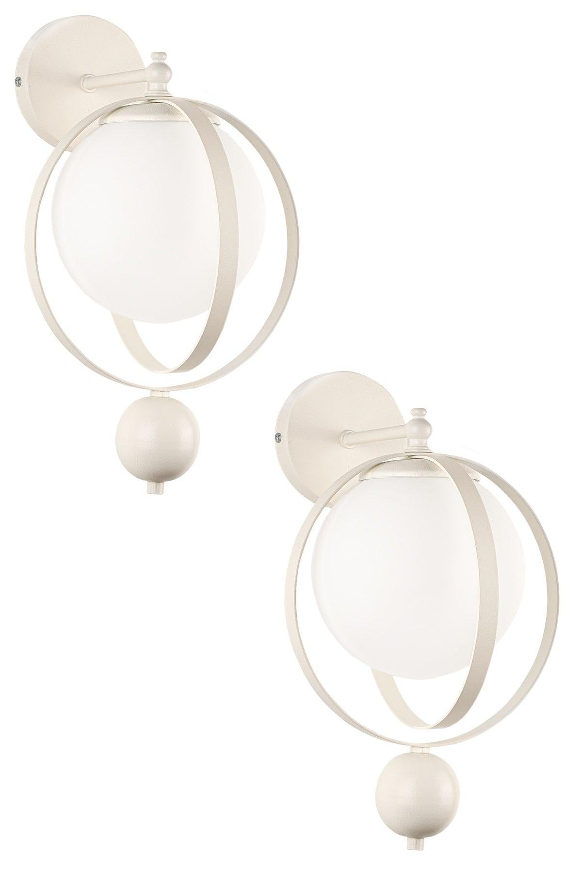 Jupiter Sconce 2 Pieces White White Glass - Swordslife