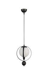 Jupiter Single Chandelier Black and White Glass - Swordslife