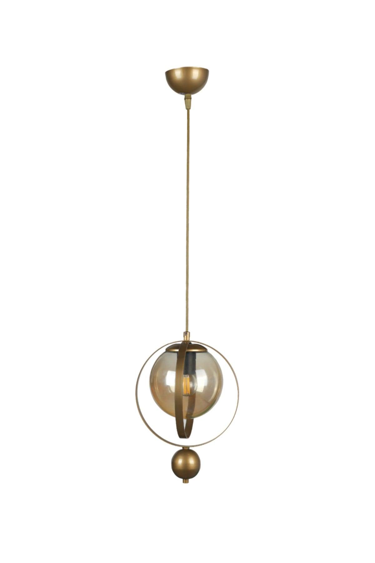 Jupiter Single Chandelier Tumbled Honey Glass - Swordslife