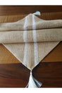Lace Embroidered Runner On Jute Fabric