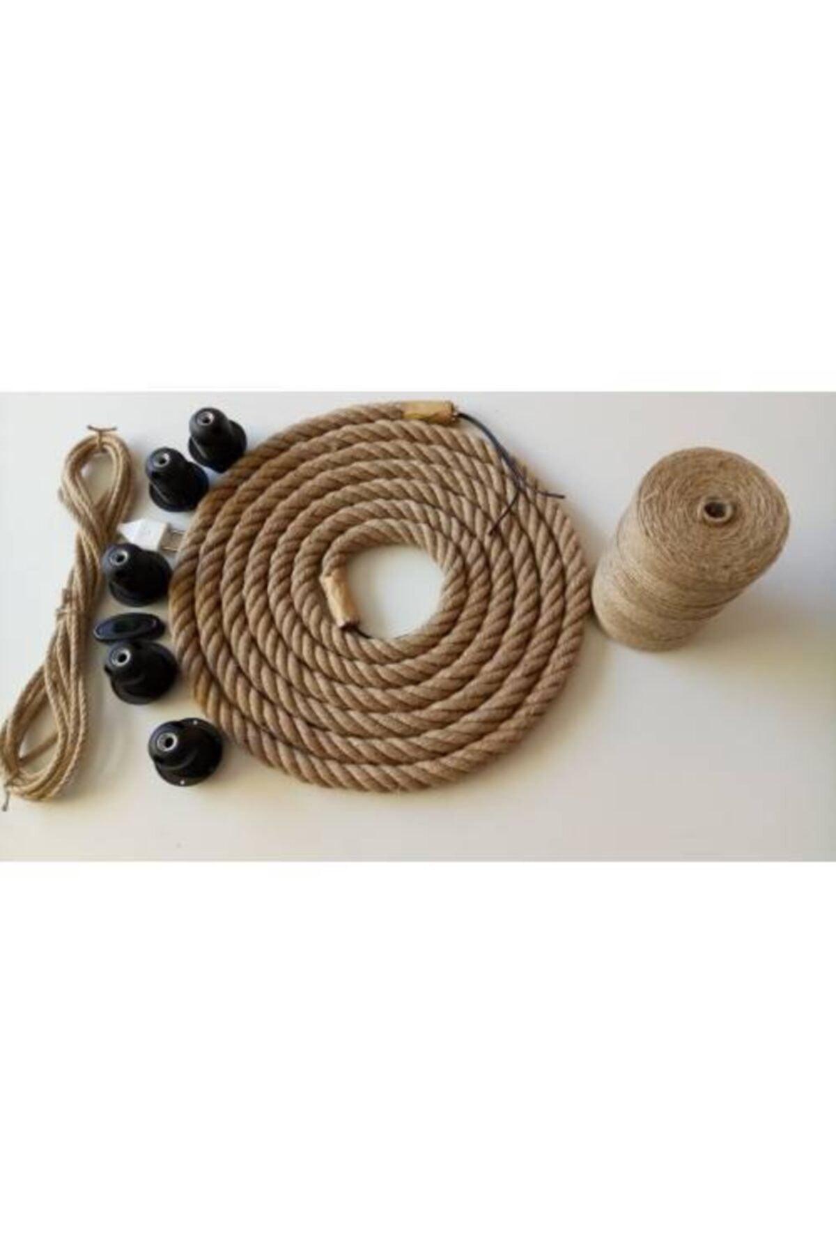 Jute Rope 18-20mm Cable 5mt, Decoration Rope 5mt,e27 Lampholder 5 Pcs Set - Swordslife