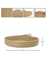 Jute Rope Basket Natural 100% Jute 30x5 Cm Bathroom/Kitchen Corner Organizer New Generation Modern Basket - Swordslife