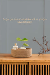 Jute Wicker Basket, Decorative Basket, Bathroom And Kitchen Organizer 100% Natural Bathroom And Home Decor 25x9 Cm - Swordslife