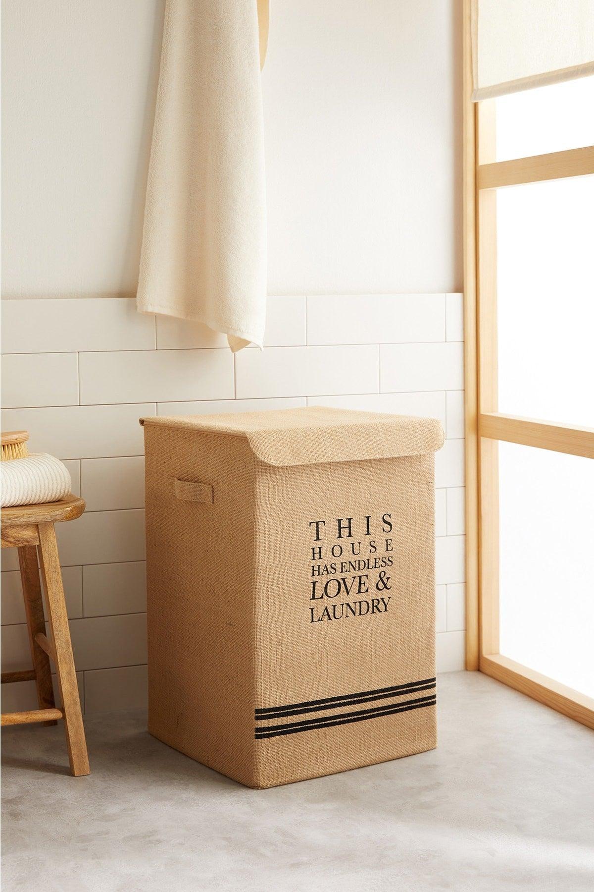 Laundry Box with Jute Lid // 36x36x56 - Swordslife