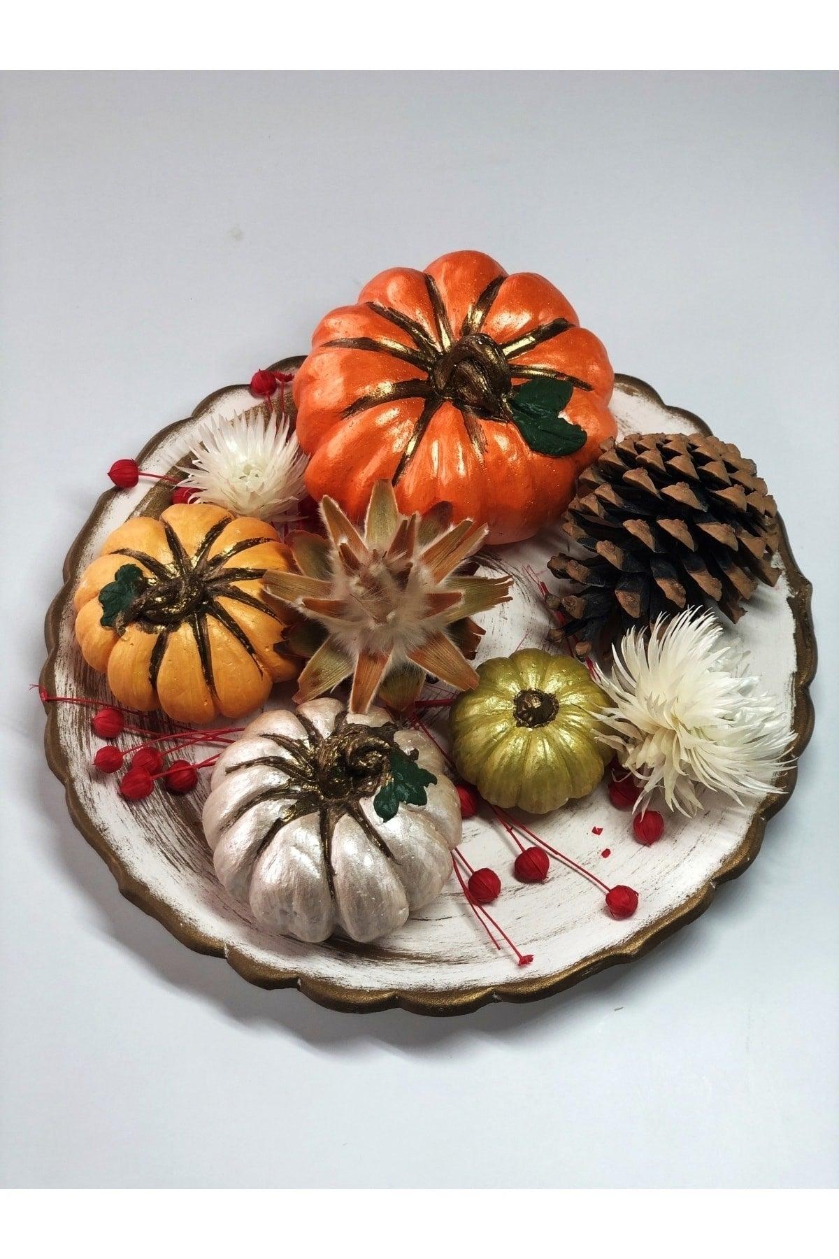 Pumpkin Trinket Set Including Serving Plate And Dry Herbs - Swordslife