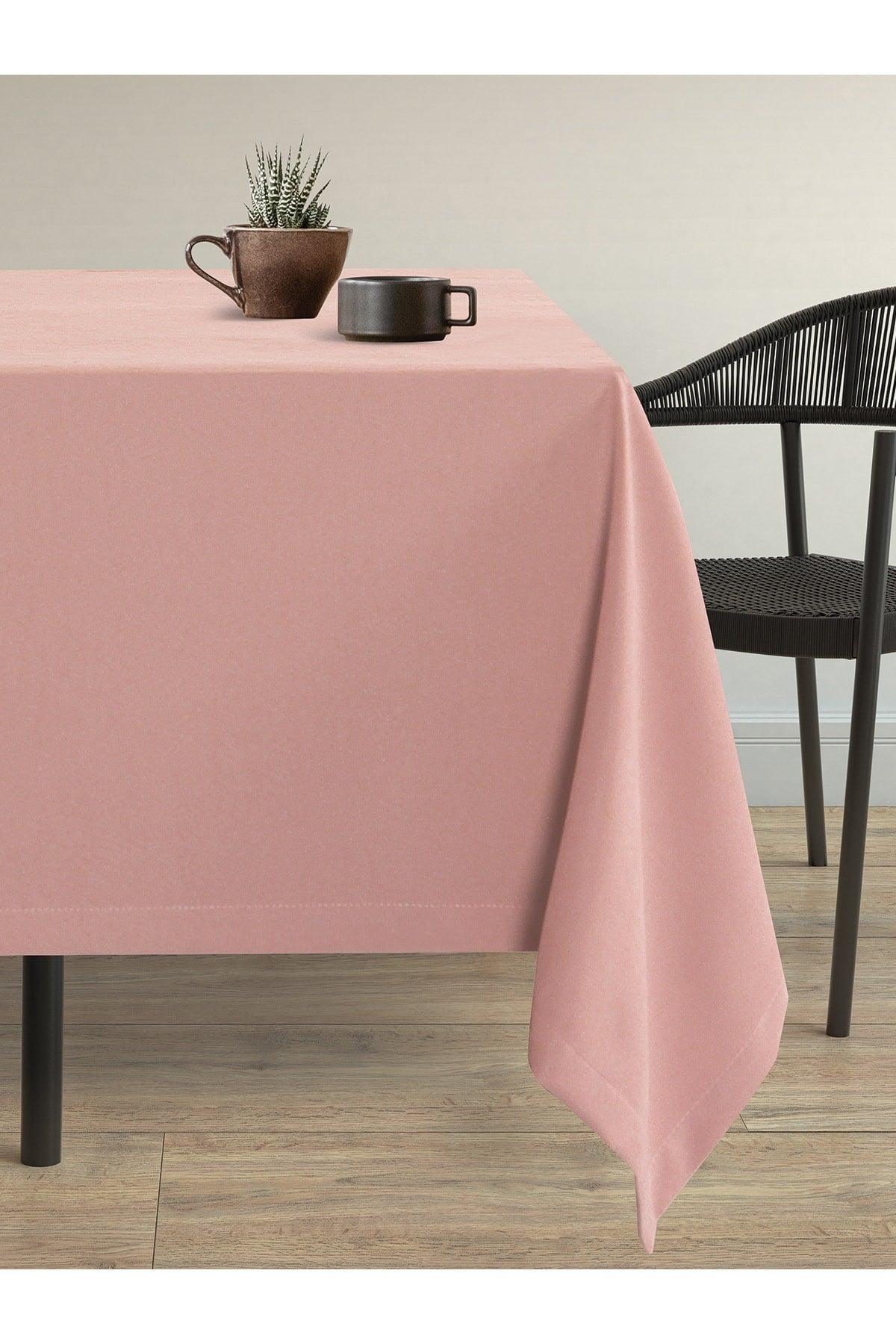 Velvet Textured Baby Pink Table Cloth - Swordslife