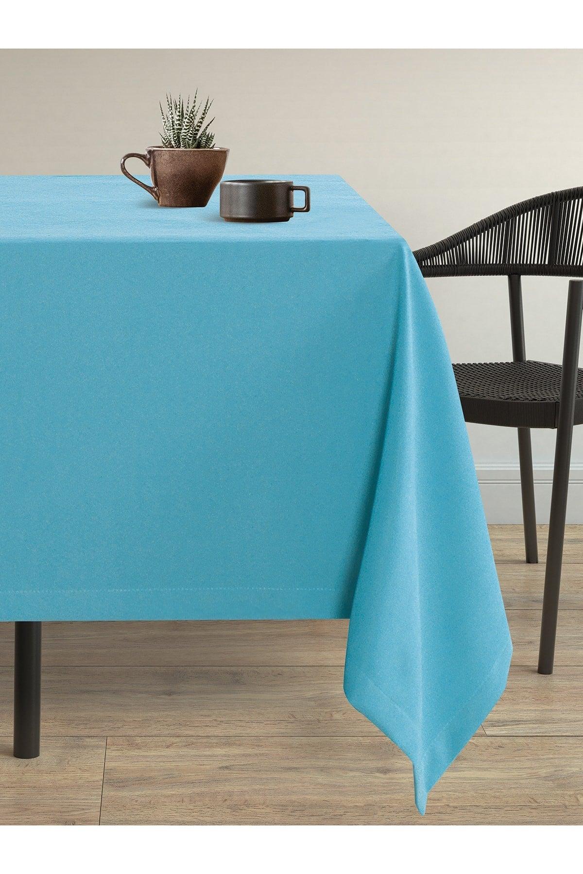 Velvet Textured Turquoise Stone Blue Table Cloth - Swordslife