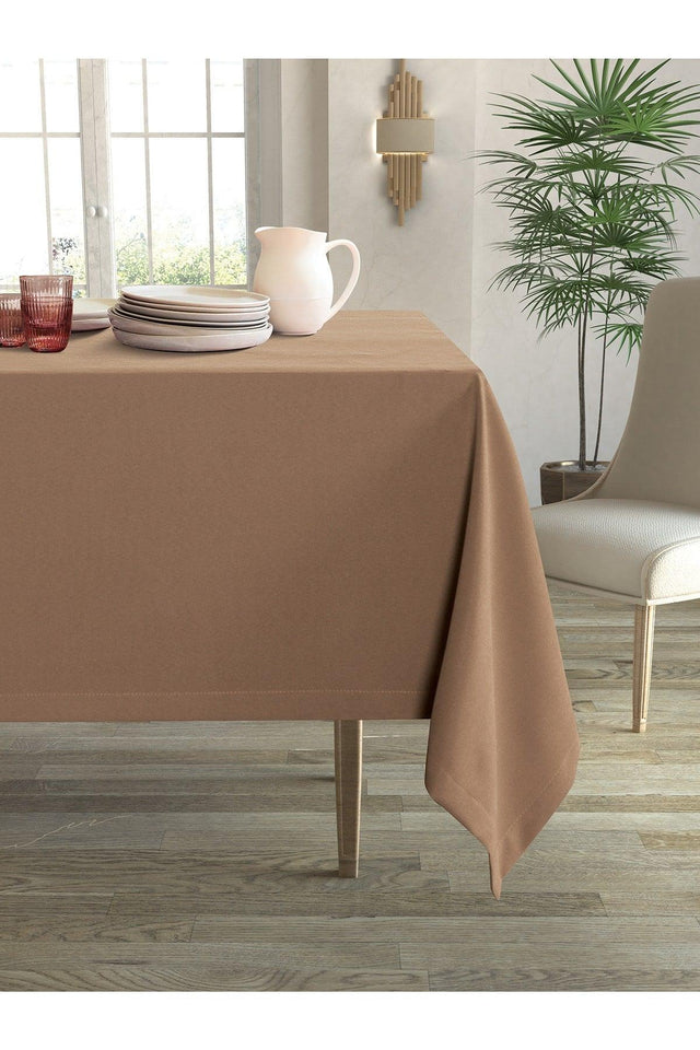 Velvet Textured Brown Table Cloth - Swordslife