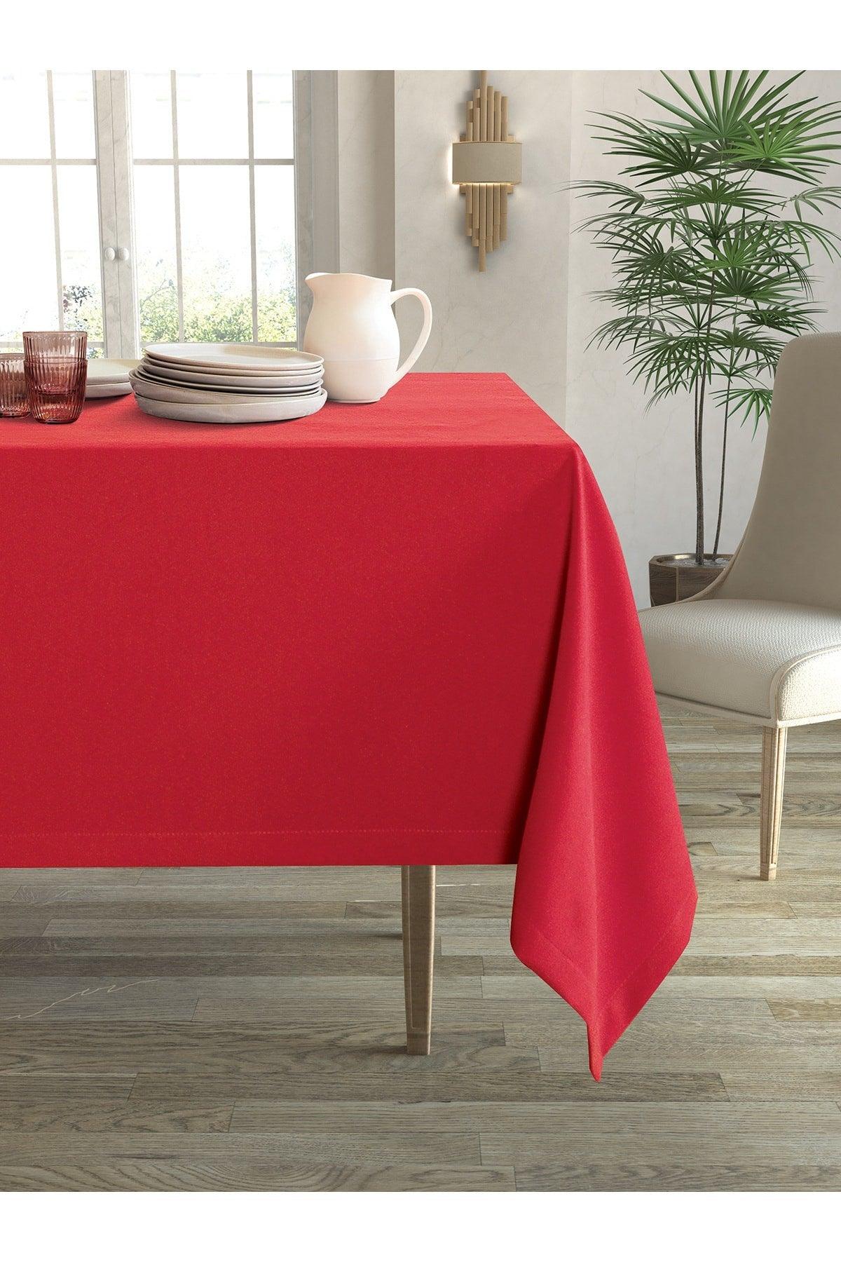 Velvet Textured Red Color Table Cloth - Swordslife