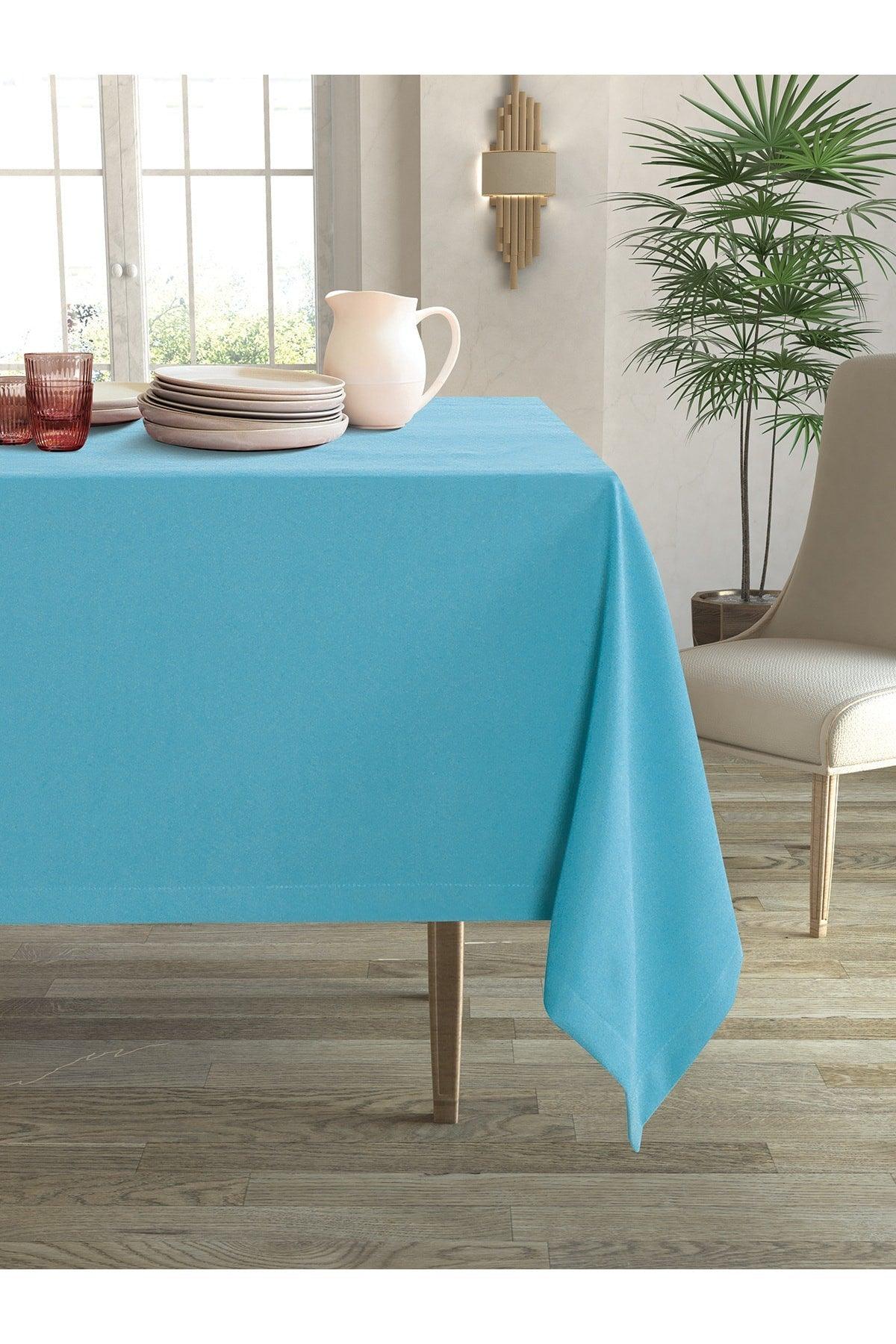 Velvet Textured Turquoise Table Cloth - Swordslife