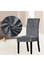 Velvet Lycra Chair Cover Chair Cover (anthracite-dark Grey) - Swordslife