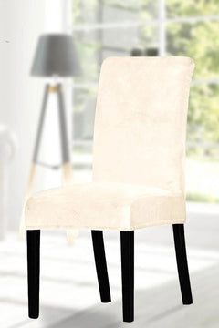 Cream Velvet Lycra Chair Cover – Universal Fit