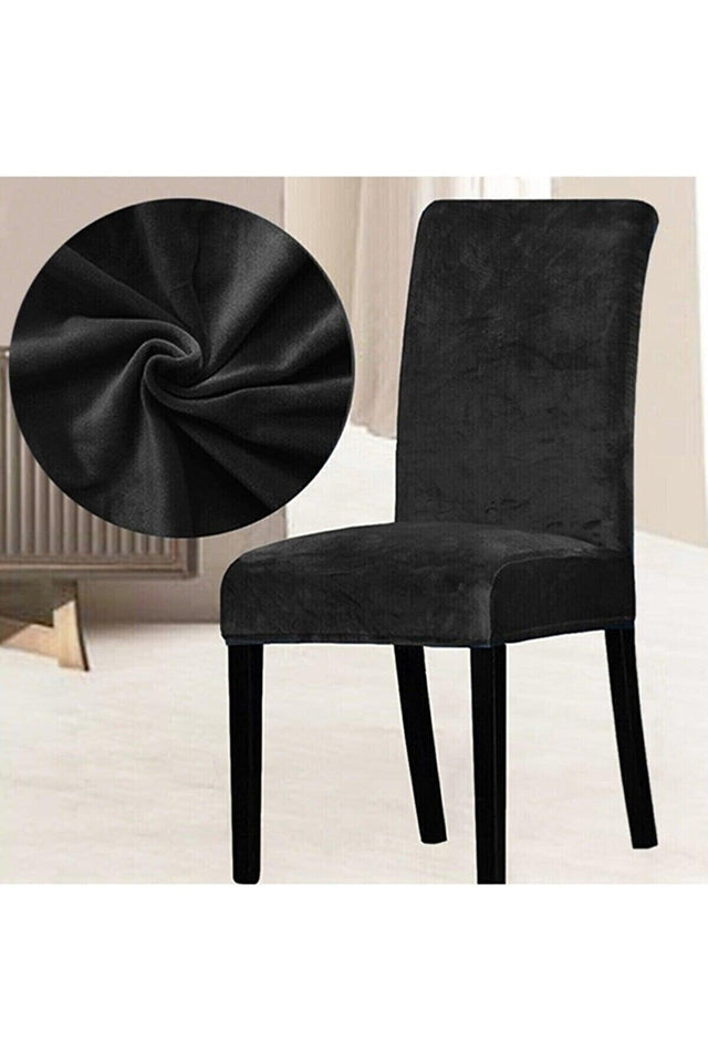 Velvet Lycra Chair Cover Chair Cover (black) - Swordslife