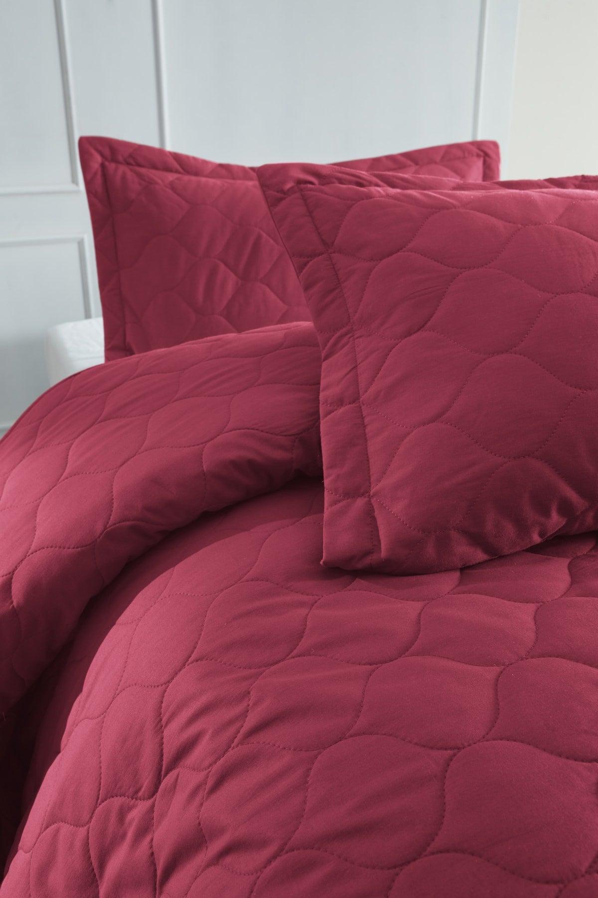 Quilted Pillow Cover 2 Pack 50x70cm Freshcolor Claret Red - Swordslife