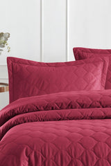 Quilted Pillow Cover 2 Pack 50x70cm Freshcolor Claret Red - Swordslife