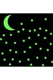 Glowing Moon And Stars In The Dark Decorative Sticker - Swordslife