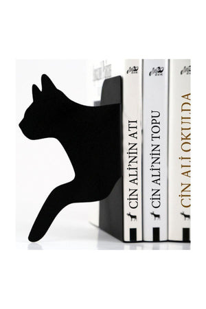 Cat Figure Decorative Metal Book Holder, Book Support Home Office Decoration - Swordslife