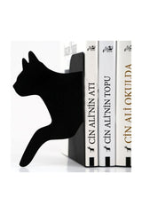 Cat Figure Decorative Metal Book Holder, Book Support Home Office Decoration - Swordslife