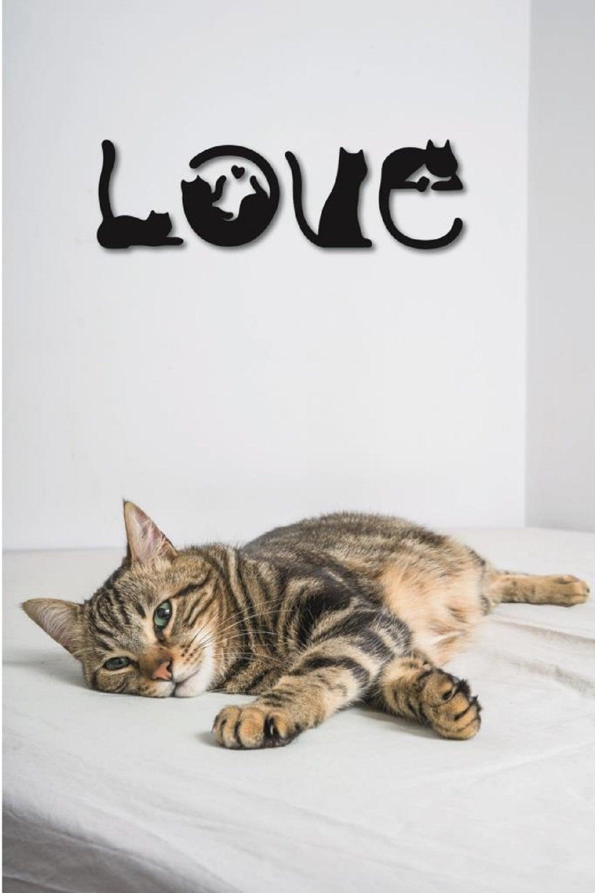 Cat Painting Love Graffiti Decorative Painting Wooden Wall Painting - Swordslife